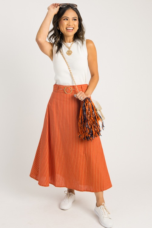 Buckle Up Stripe Skirt, Orange - 0820-44h.jpg