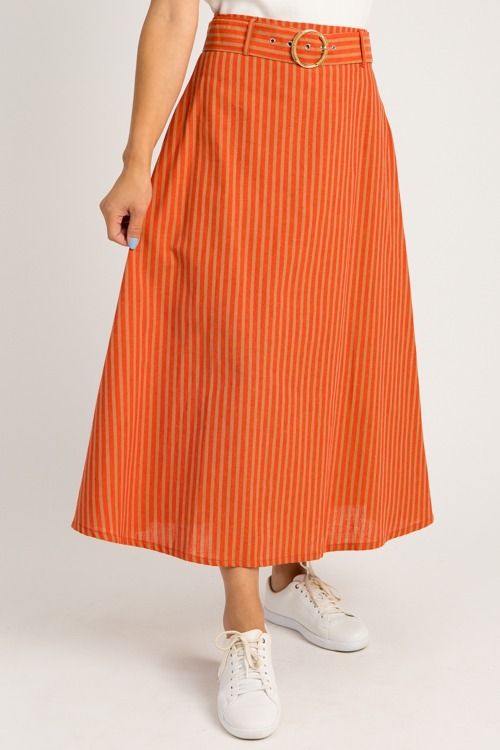 Buckle Up Stripe Skirt, Orange - 0820-47.jpg