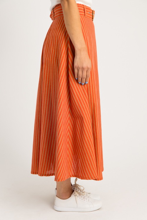 Buckle Up Stripe Skirt, Orange - 0820-48.jpg