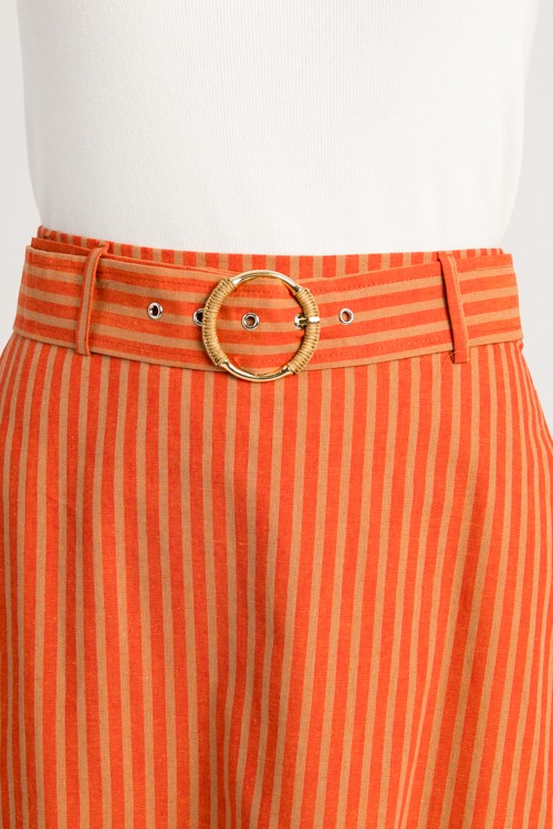 Buckle Up Stripe Skirt, Orange - 0820-49.jpg