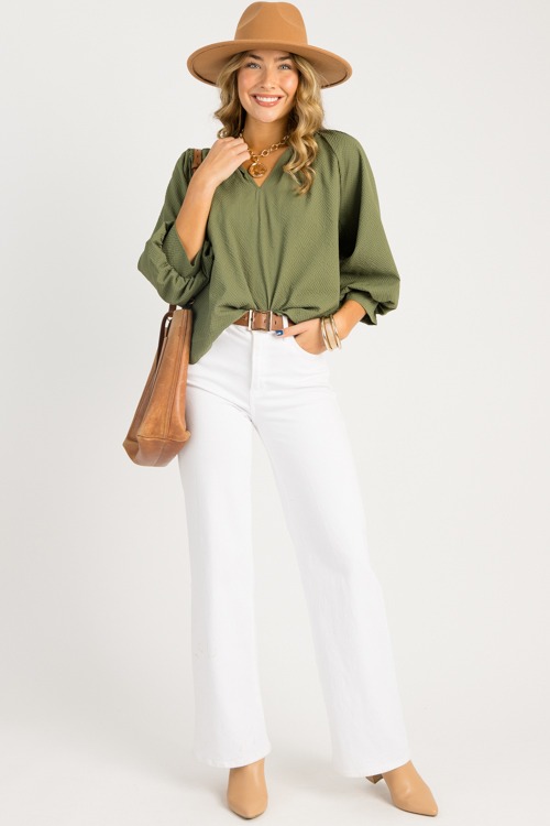 Scallop Hem Texture Blouse, Olive - 0820-87.jpg