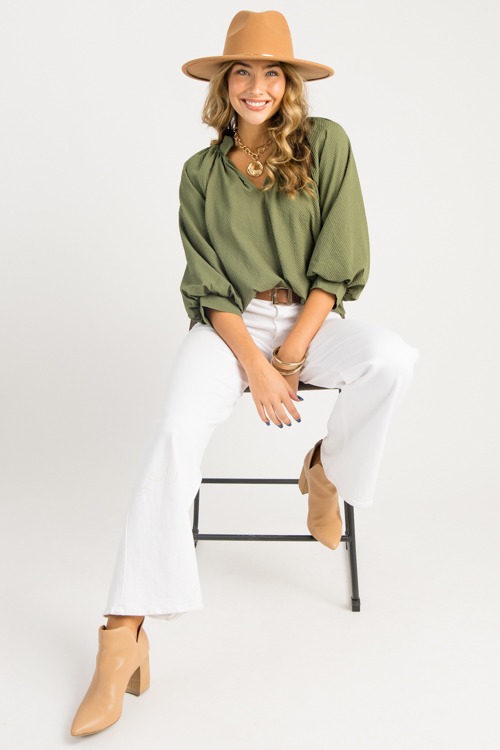 Scallop Hem Texture Blouse, Olive - 0820-92.jpg