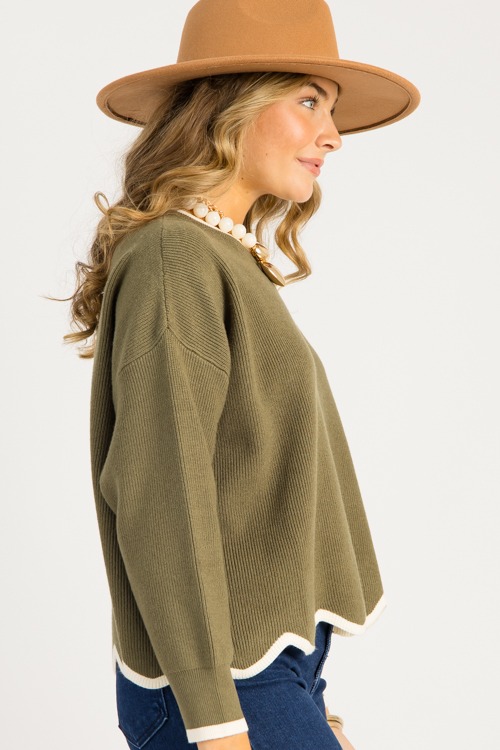 Stripe Trim Sweater, Olive Crea - 0821-109.jpg