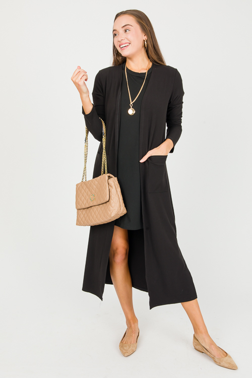 Rib Tee Dress, Black