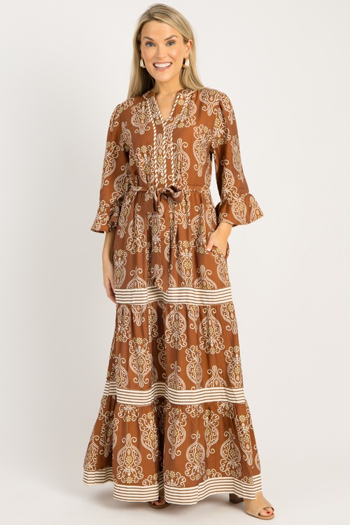 Bella Tiered Maxi, Brown