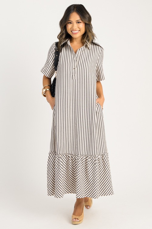 Presley Stripe Maxi, Black
