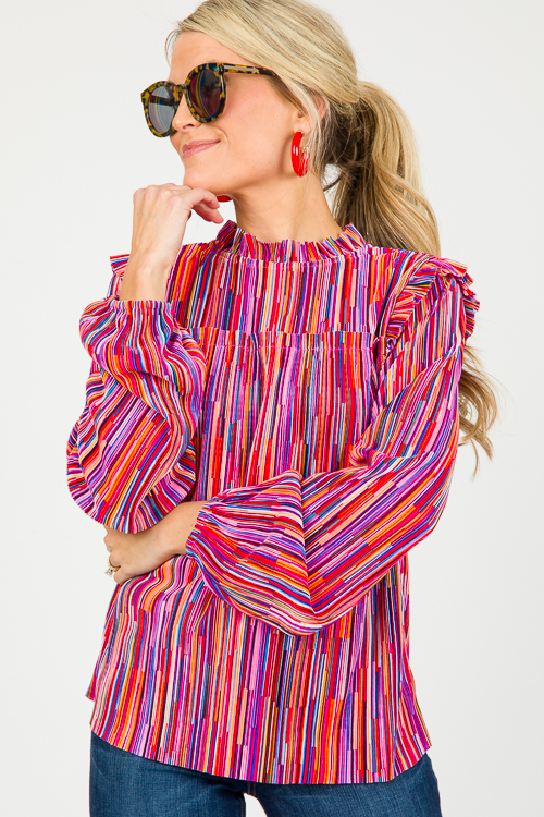 Pleated Rainbow Top