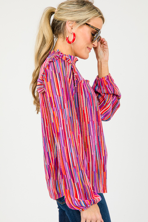 Pleated Rainbow Top