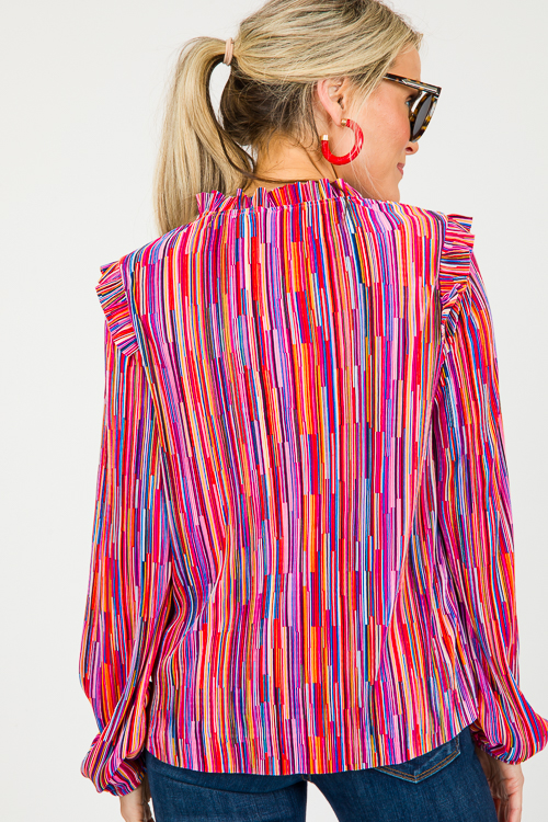 Pleated Rainbow Top