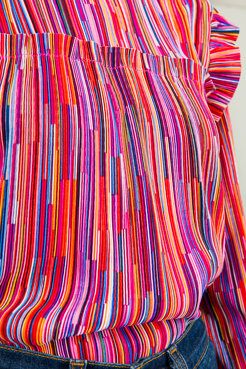 Pleated Rainbow Top