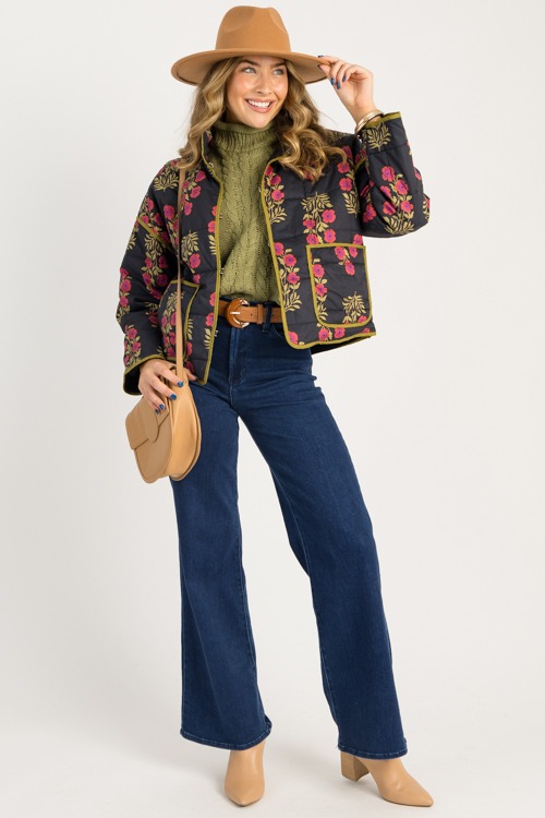 Midnight Blooms Jacket, Black