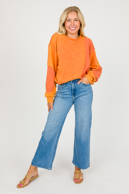 Thermal Contrast Pullover, Orange