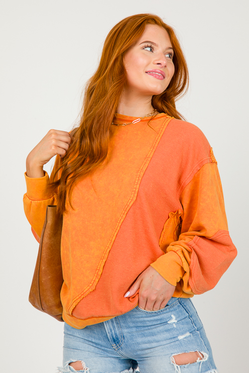 Thermal Contrast Pullover, Orange