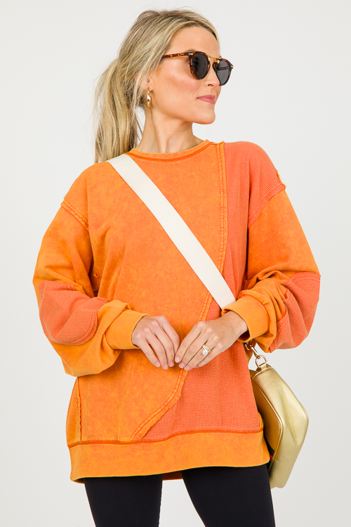 Thermal Contrast Pullover, Orange