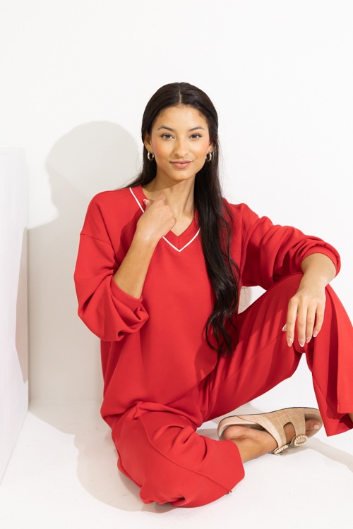 Pintuck Modal Pants, True Red - 0822-153p.jpg