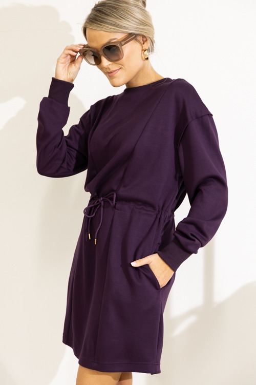 Weekender Draw Waist Dress, Plum - 0822-209.jpg