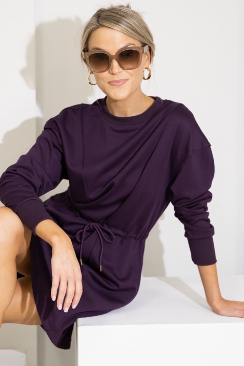 Weekender Draw Waist Dress, Plum - 0822-212.jpg