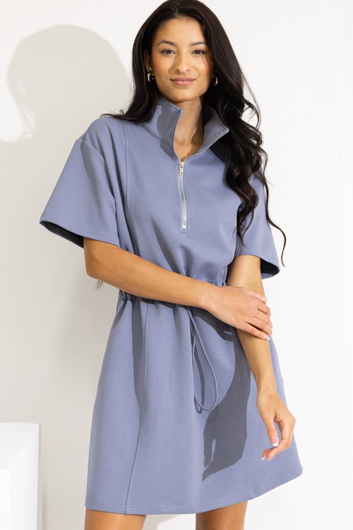 Scuba Draw Waist Dress, Dusty Blue - 0822-2h.jpg