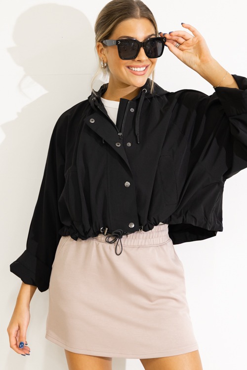 Modern Style Windbreaker, Black