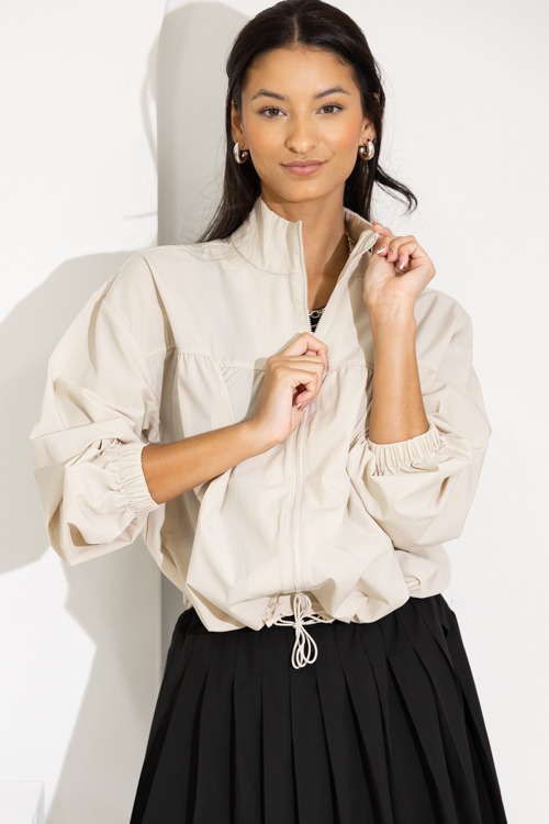 Callie Zip Jacket, Coconut Milk