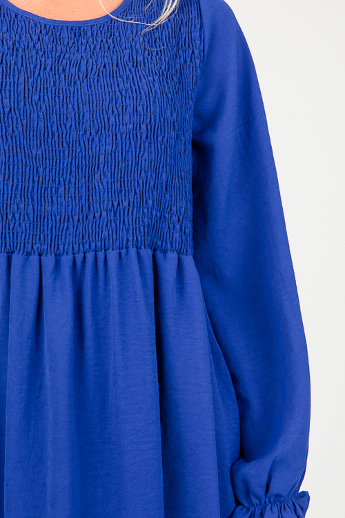 Michelle Smock Dress, Royal Blue