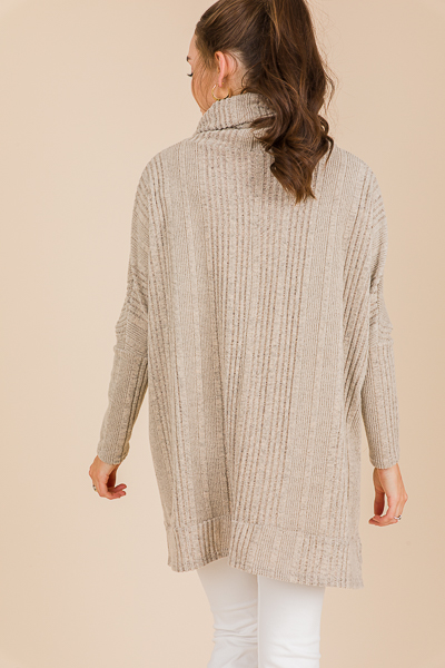 Rhonda Rib Cowl Tunic, Sand