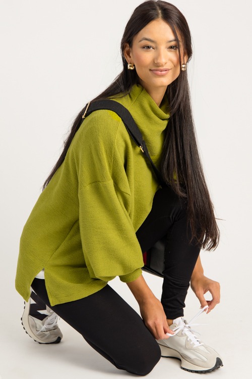Cade Mock Neck Pullover, Chartreuse