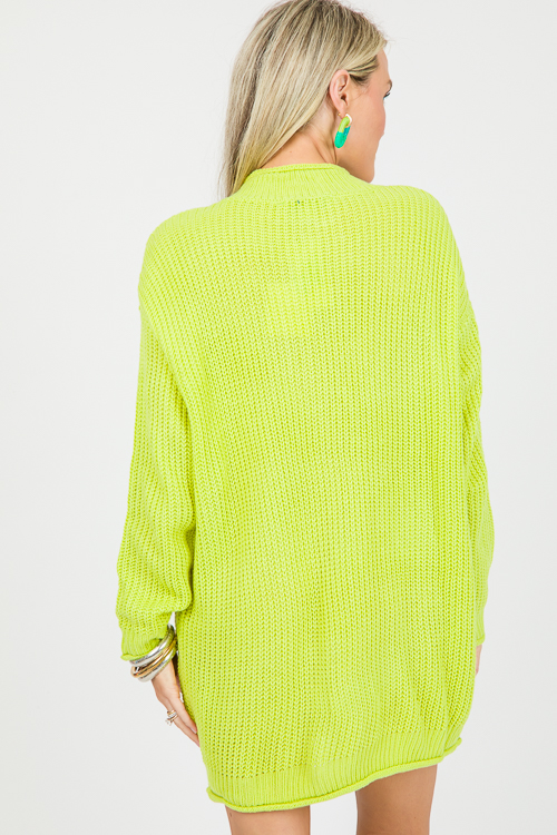 Ellie Long Sweater, Apple Green
