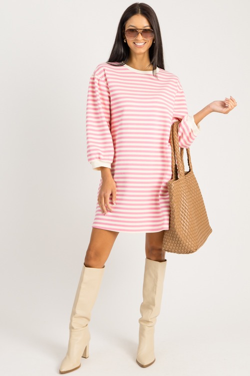 Tilly Stripe Dress, Pink