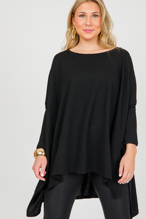 Spencer Knit Tunic, Black