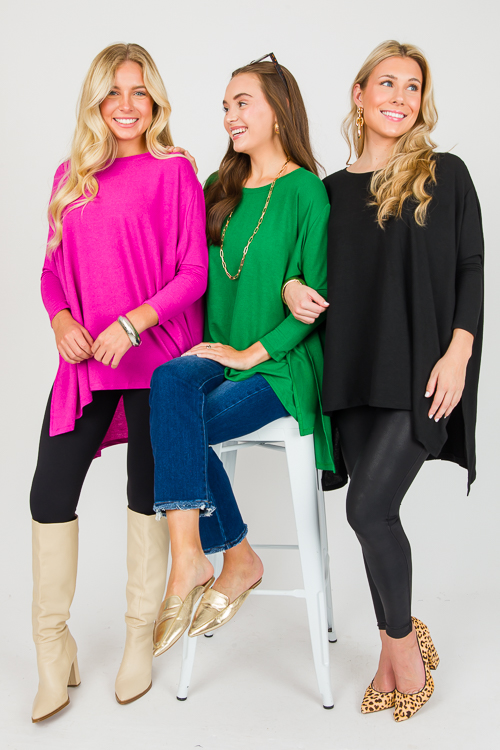 Spencer Knit Tunic, Black