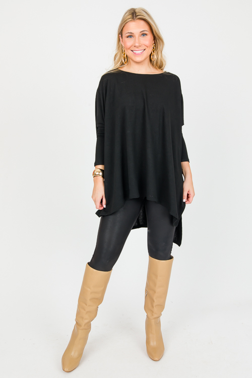 Spencer Knit Tunic, Black