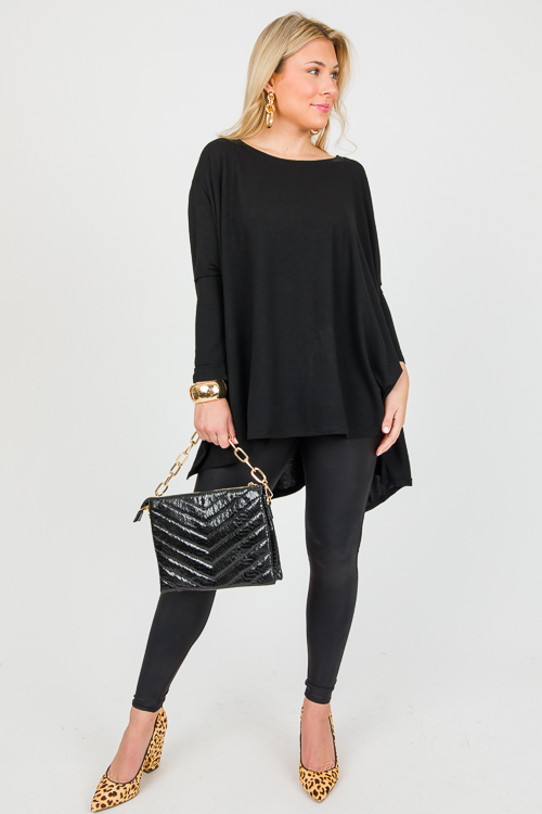 Spencer Knit Tunic, Black