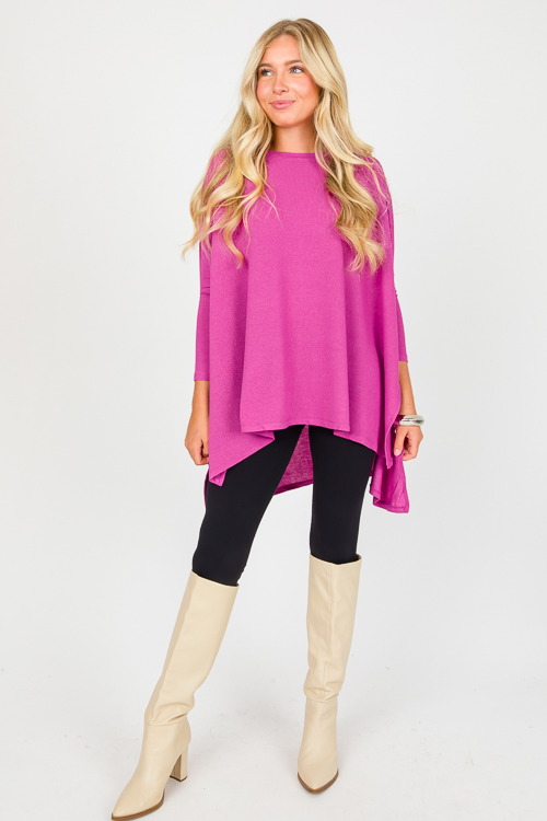 Spencer Knit Tunic, Magenta