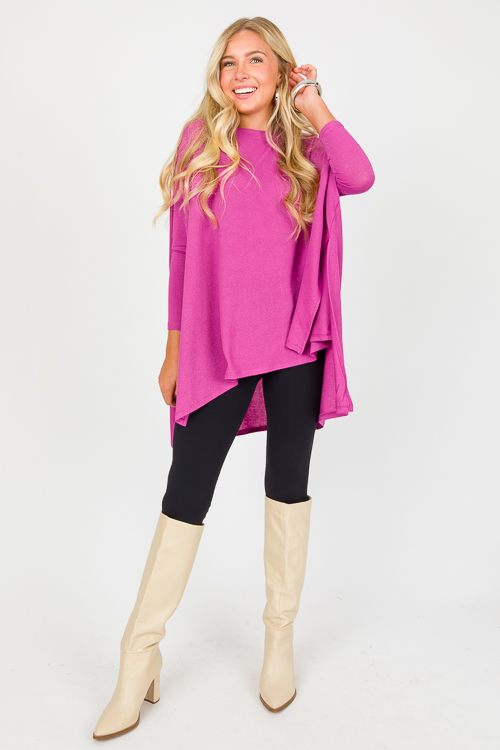 Spencer Knit Tunic, Magenta