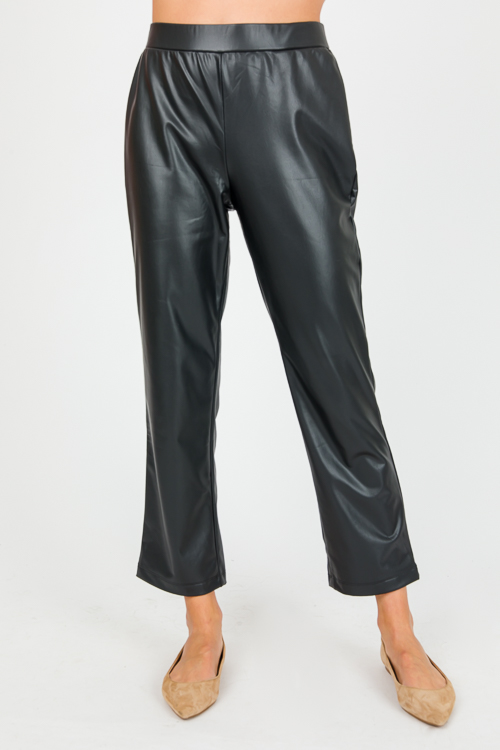 Griffin Leather Pants, Black