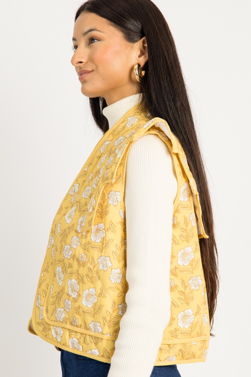 Floral Quilted Vest, Yellow - 08260_470.jpg