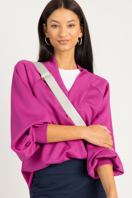 Jane V-Neck Pullover, Magenta
