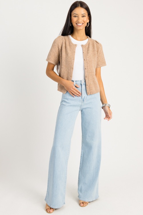 Elsie Button Sweater, Mocha