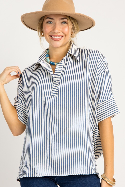 Oversized Stripe Top, Navy - 08270_496.jpg