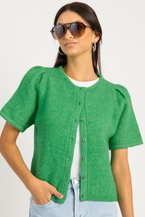 Elsie Button Sweater, Green