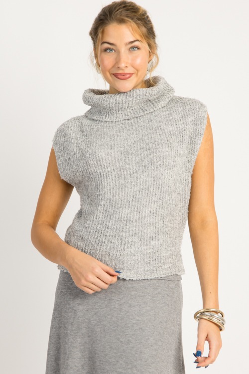 Emma Cowl Neck Sweater, H. Grey