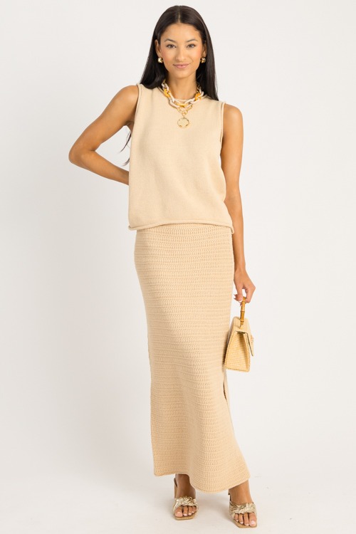 Carmella Sweater Skirt Set, Natural