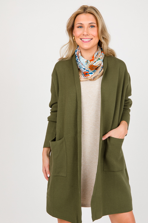 Shawl Sweater Cardigan, Olive