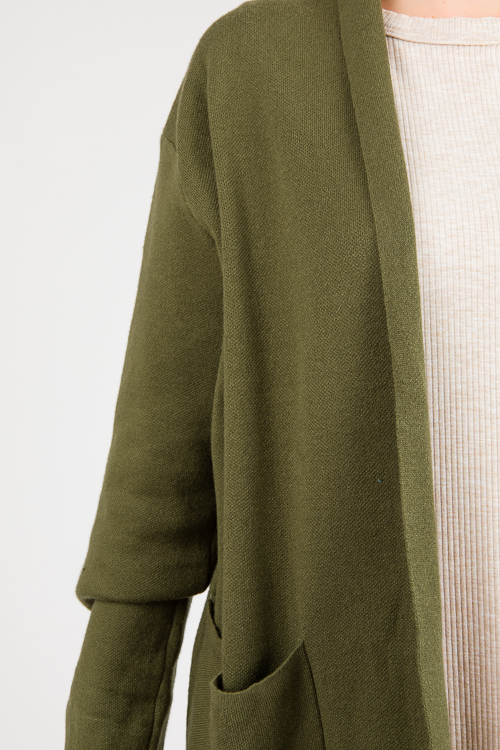 Shawl Sweater Cardigan, Olive