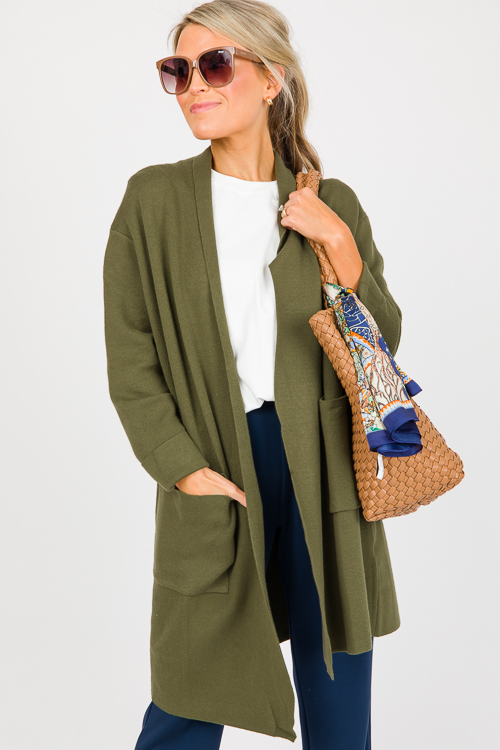 Shawl Sweater Cardigan, Olive