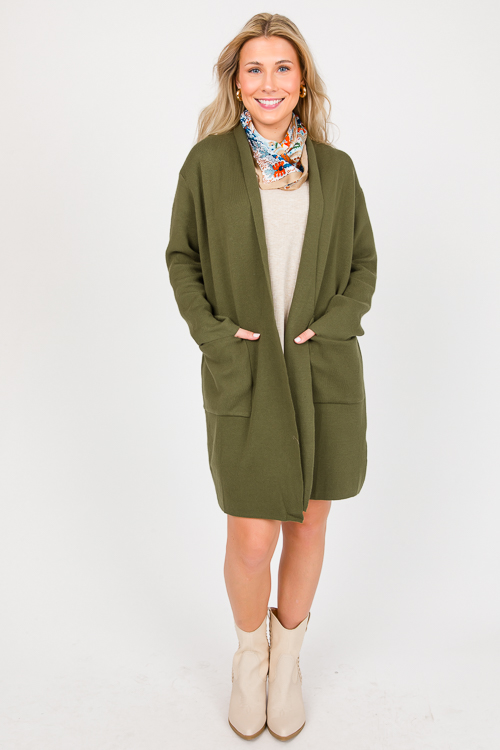 Shawl Sweater Cardigan, Olive