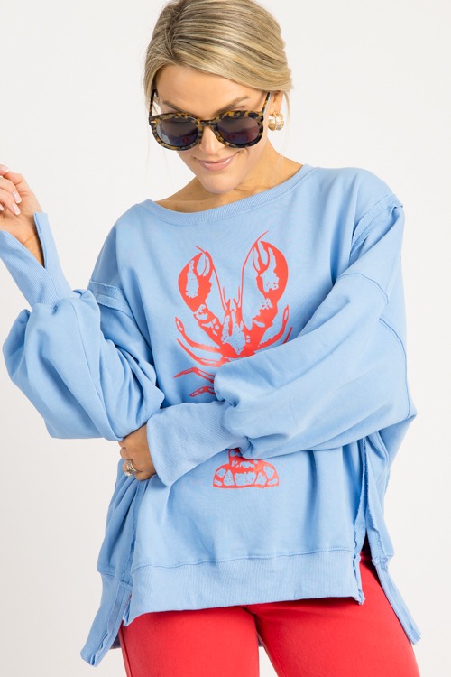 Lobster Oversized Sweatshirt, Denim