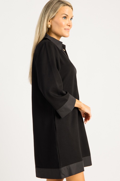 Mix Media Shirt Dress, Black - 0828-34.jpg