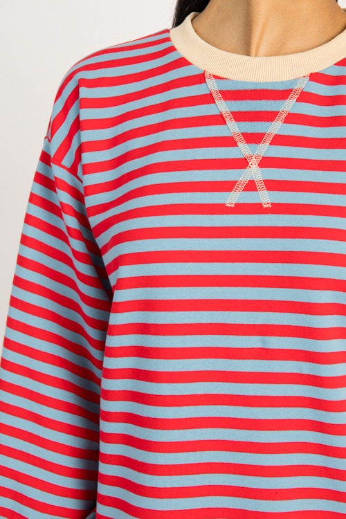 Avery Stripe Sweatshirt, Blue/Red - 0828-47h.jpg